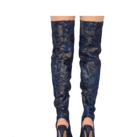 Sexy Peep Toe Thigh High Boots - Picture 3 of 3